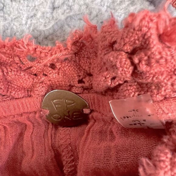 FREE PEOPLE WOMENS TUNIC RED LINED SIZE S P - Picture 3 of 9